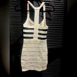Black and White Mini Bodycon Bandage Dress